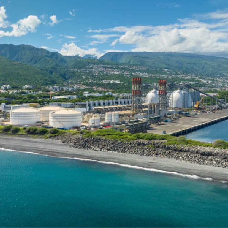 vue aérienne de la centrale bioenergie port est à La Réunion